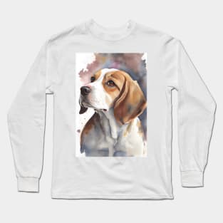 A Watercolor Beagle Dog Portrait Long Sleeve T-Shirt